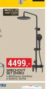 Sprchový set Eniro s dešťovou sprchou a baterií, černá