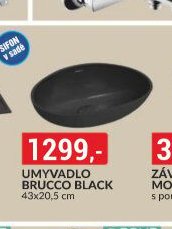 Umyvadlo Brucco Black 43x20,5 cm