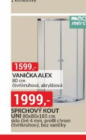 Vanička Alex 80 cm čtvrtkruhová, akrylátová