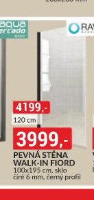 Pevná stěna Walk-in Fiord 100x195 cm