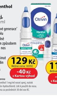 Otrivin Menthol 1 mg/ml nosní sprej, roztok, 10 ml