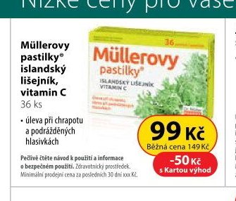 Müllerovy pastilky islandský lišejník, vitamin C