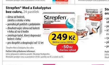 Strepfen Med a Eukalyptus bez cukru