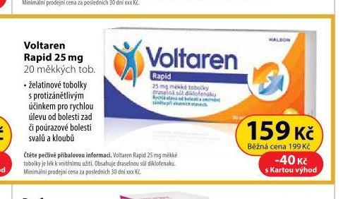 Voltaren Rapid 25 mg 20 měkkých tob