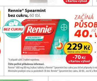 Rennie Spearmint bez cukru