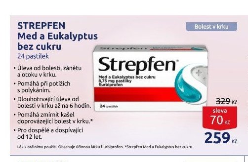 STREPFEN Med a Eukalyptus bez cukru