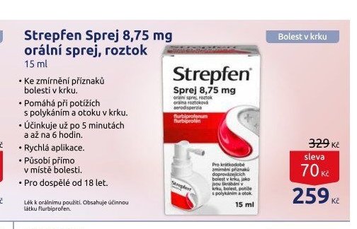 Strepfen Sprej 8,75 mg orální sprej, roztok