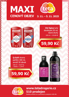 akční leták Teta drogerie 3.11.2025-5.11.2025
