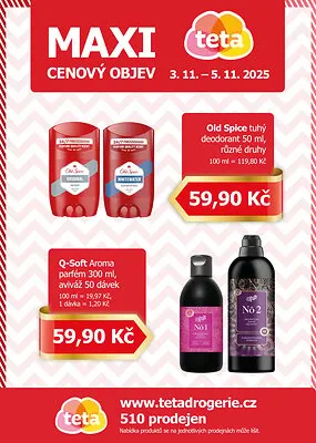 akční leták Teta drogerie 3.11.2025-5.11.2025
