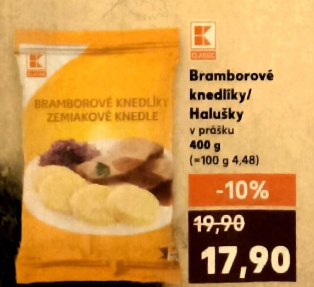 Bramborové knedlíky/Halušky v prášku 400 g