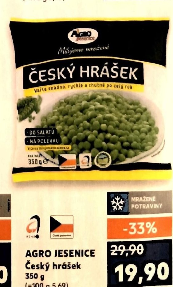 Agro Jesenice český hrášek