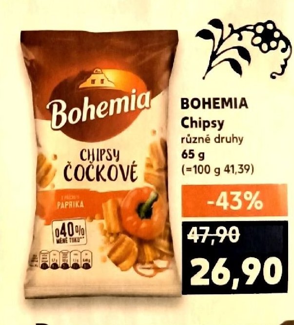 BOHEMIA Chipsy čočkové