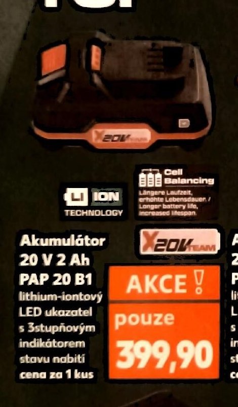 Akumulátor 20 V 2 Ah PAP 20 B1