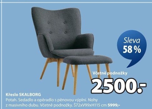 Křeslo s podnožkou Skalborg