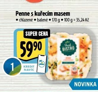 Penne s kuřecím masem