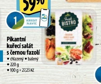 Pikantní kuřecí salát s černou fazolí