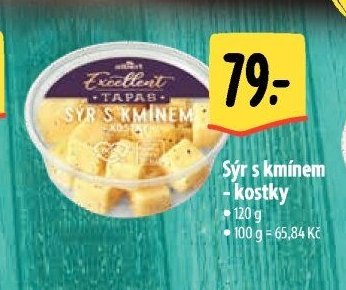 Sýr s kmínem - kostky