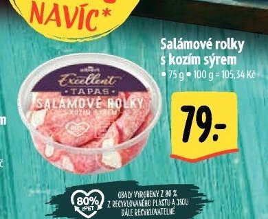 Salámové rolky s kozím sýrem