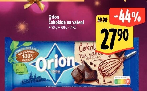 Čokoláda na vaření Orion