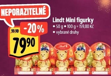 Čokoládové figurky vánoční Lindt