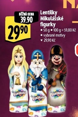Čokoládové figurky vánoční s lentilkami Orion