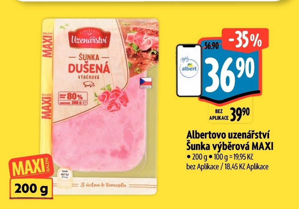 Šunka výběrová dušená Albertovo uzenářství