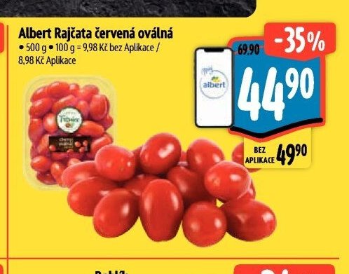 Albert Rajčata červená oválná