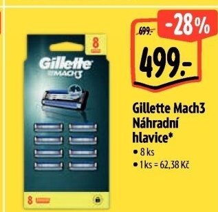Náhradní hlavice pánské Mach 3 Gillette
