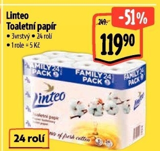 Toaletní papír 3vrstvý Linteo