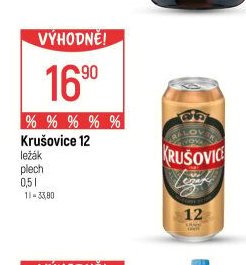 Krušovice 12 ležák plech 0,5 l