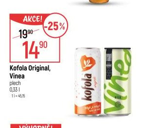 Kofola Original, Vinea plech 0,33 l