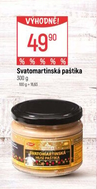 Paštika Svatomartinská husí Váhala
