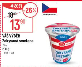 Zakysaná smetana 15% Váš Výběr