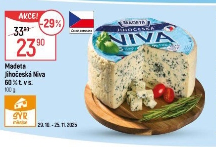 Sýr Niva Jihočeská 60% Madeta