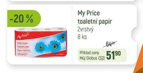My Price toaletní papír 2vrstvý, 8 ks