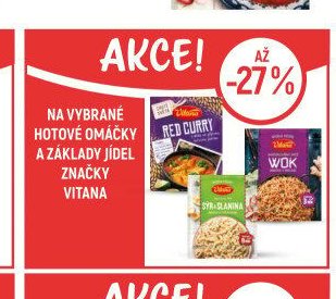 Na vybrané hotové omáčky a základy jídel značky Vitana