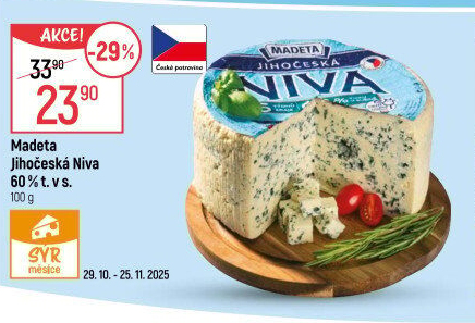Sýr Niva Jihočeská 60% Madeta