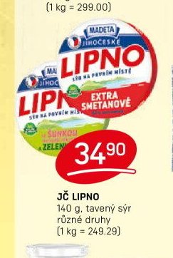 JČ LIPNO 140 g, tavený sýr různé druhy - FLOP akcniletaky.com