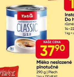 Mléko kondenzované do kávy Classic Tatra