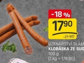 Klobása ze sudu Sláma