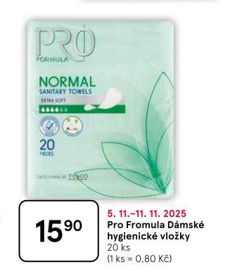 Dámské vložky Pro Formula Tesco