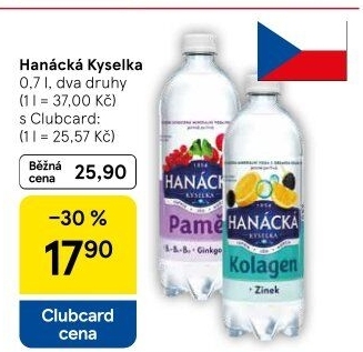 Funkční voda Hanáckákyselka