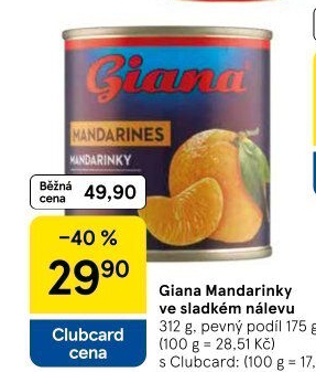 Kompot mandarinky Giana