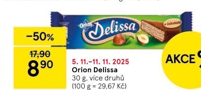 Oplatky celomáčené Delissa Orion