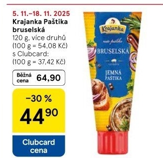 Paštika bruselská Krajanka v tubě