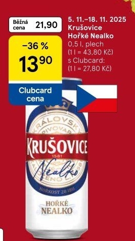 Pivo nealkoholické Královsky hořké Krušovice
