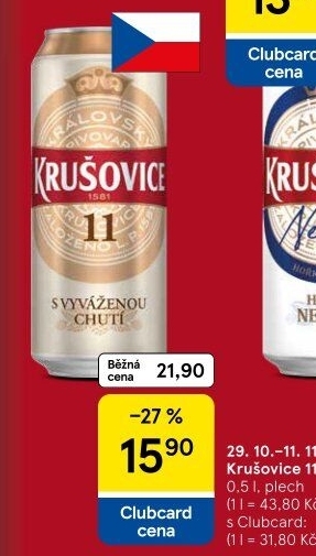 Pivo světlý ležák 11° Krušovice