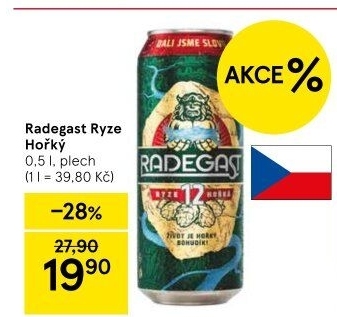 Pivo světlý ležák 12° Ryze hořká Radegast