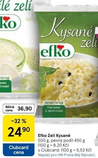 Zelí bílé kysané Efko