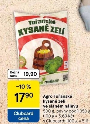 Zelí kysané tuřanské Agro Tuřany